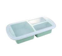 Ice Tray Silicone Freezer Tray with Lid 3 Compartment Food Storage Container Freezer for Ice Cubes Baby Food Meal Prep Microwave and Dishwasher