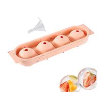 Ice Tray Silicone Round - 4 Cavity Iced Drink, Making, Ball Maker, Molds Women Men Bartenders Entertainers | Women Men Bartenders Entertainers Home Party Apartment Office Bar Summer Cocktail Picnic D