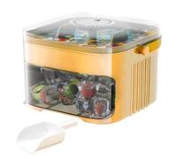 Ice Tray with Bin, Portable Ice Bucket, Detachable Design, 15x10.5x15cm, Cube Maker Container, Space-Saving, for Camping Party Home Kitchen Beverage Coffee Cocktails