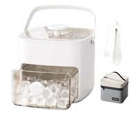 Ice Tray with Lid and Bin - 48 Cube Double Layer Portable Box, Stackable Cooling Cube Maker, Easy Release Cold Beverage Storage, Integrated Scoop Freezer Set, Chilled Liquid Tool for Whiskey Cocktail