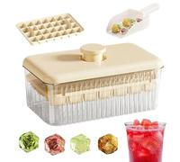 Ice Tray with Lid and Bin, Covered Ice Mold for Freezer, Easy Release Cold Drink Making Tools for Beverage Fruit Juice Wine Whiskey Cocktail Home Bartenders Entertaining Hosts Camping