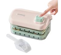 Ice Tray with Lid and Bin | Double Layer Ice Maker Box with Lid and Shovel | Easy-Release Chilling Cube Making Tool for Whiskey Beverage Cocktails Vodka Cold Drinks