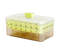 Ice Tray with Lid and Bin | Silicone Ice Block Mold Double Layer | Easy-Release Food-Grade Silicone Press Storage Box with Scoop for Fruits Smoothies