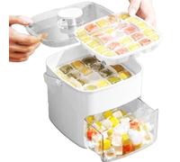 Ice Tray with Lid | Chilling Cube Making Box with Handle | Press-Type Design Easy Release Ice Making Aid for Daily Life Kitchen Gathering Picnic Camping