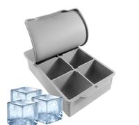 Ice Tray with Lid | Mould with 6 Grids and Lid Included for Cubes, for Creating Large Capacity Ice Cubes for Wine Whiskey Juice and Cold Cocktails