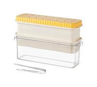 Ice Tray with Lid, Silicone Cube Mold, Freezer Container with Removable Cover, Storage Organizer with Drain Basket, Food Grade Chilling Tool, Space Saving Design for Tequila Vodka Cocktails Beverage