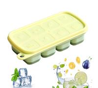Ice Tray with Lid, Silicone Ice Trays - Silicone Ice Cube Molds with 8 Cavities, Ice Cube Maker, Square Ice Cube Mold