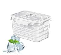 Ice Trays for Freezer with Lid and Bin, Crushed Ice Cube Trays with Storage Container & Scoop, Easy Release Stackable Plastic Icemaker for Whiskey, Cocktail, Iced Coffee
