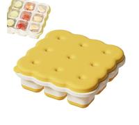 Ice Trays for Freezer with Lid,Cookie Shape Storage Maker,with Lid and Soft Bottom Reusable Silicone Ice Mold Container - for Whiskey, Cocktail, Coffee, Beverage, Drinking, Wine Chilling, Refrigerator