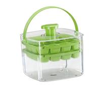 Ice Trays for Freezer with Lid， Ice Cube Tray Making 32 pcs Ice Cubes, Easy Press to Release Ice, Ice Tray with Storage Bin Chilling Cocktail Whiskey Coffee 2 Trays 1 Ice Bucket