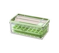 Ice Trays for Freezer with Lid &, Tray Making 64 pcs Ice Cubes, Easy to Release Ice, Ice Tray with Storage Cocktail Whiskey Coffee 2 Trays 1 Ice Bucket & (Green) 061039