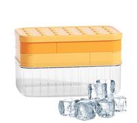 Ice Trays for The Freezer with Bin - 28 -Grid Tray with Lid & Bin,Double Layer Ice Trays for Freezer Ice Tray Mold for Chilled Drink, Cocktail and Smoothie, Whisky Coffee