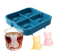 Ice Trays Freezer, Silicone Animal Molds, 5.91x5.91x1.18 Inches 4 Cavity Drink Mould, Wine Whiskey Cocktail Jelly Chocolate Kitchen Barbecue Hiking Beach Party Holiday Celebration and Entertaining