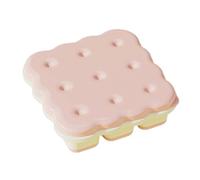 Ice Trays with Lids - Cookie Shape Cold Block Container - Reusable Soft Bottom Silicone Ice Storage Box - for Whiskey Cocktail Milk Beverage Drinking Fridge Bar Kitchen