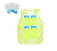 Ice Vest - Adjustable Cooling Vest With Ice Pack | Polyester Coolant Breathing | Outdoor Sport | Reflective Comfort For Fishing And Gardening On Bike