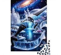 Ice Violin Fantasy1000pc Cardboard Tree Lake Jigsaw Puzzle for Adults Hard Difficult Challenge Office Break Stress Relief Home Decoration 70x50cm/1000pcs