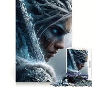 Ice Warrior Woman Portrait Jigsaw Puzzles for Adults1000 Pieces Reason Skill Fine Detail Happy Challenge Art Display (50x75cm)