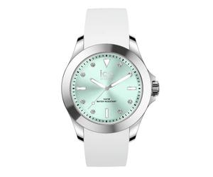 ICE-WATCH - Ice Steel White Pastel Green - Women's Wristwatch With Silicon Strap - 020381 (Medium)