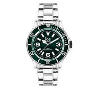 ICE-WATCH Unisex Quartz Watch with Green Dial Analogue Display and Transparent Plastic or PU Bracelet PU.FT.U.P.12
