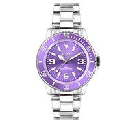 ICE-WATCH Unisex Quartz Watch with Purple Dial Analogue Display and Transparent Plastic or PU Bracelet PU.PE.U.P.12
