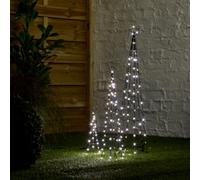 Ice White & Warm White Led Black Cone Tree Single Christmas Light (H) 750mm