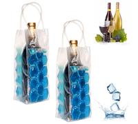 Ice Wine Bag, Wine Chiller, Wine Cooler Refrigerator, Wine Fridge, Wine Bottle Chiller Cooler for Red White Champagne or Sparkling. Gel Cooling Holder Freestanding Carrier Chilling. Set 2, Blue