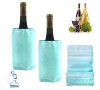 Ice Wine Sleeve, Ice Wine Chiller, Wine Cooler Refrigerator, Wine Bottle Chiller Cooler for Red White Champagne or Sparkling. Gel Cooling Holder Freestanding Carrier Chilling (Mint Green Wine Sleeve)