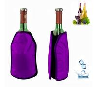 Ice Wine Sleeve, Ice Wine Chiller, Wine Cooler Refrigerator, Wine Bottle Chiller Cooler for Red White Champagne or Sparkling. Gel Cooling Holder Freestanding Carrier Chilling (Purple Wine Cooler)