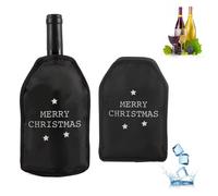 Ice Wine Sleeve, Ice Wine Chiller, Wine Cooler Refrigerator, Wine Bottle Chiller Cooler for Red White Champagne or Sparkling. Gel Cooling Holder Freestanding Carrier Chilling (Black Wine Cooler)