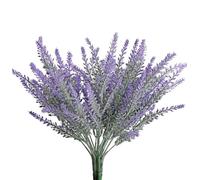 ICEANAQ 12 Artificial Lavender Bouquets, Plastic Decor Imitation Lavender Plants, Wedding Home Decor Office Garden Yard Decor (purple)