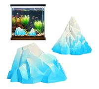 Iceberg Aquarium Decoration - 2 Realistic Iceberg Model Ornaments | Aquarium Decor Enhancing the Vivid Ecology of Tanks, and Safe Iceberg Decorations for Fish Tanks