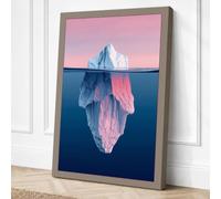 Iceberg Below Minimalist Canvas Wall Art Print 36x24 Inch (91 x 61 cm)