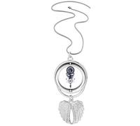 Iceberg Compass Stars Art Pattern Pendant Angel Wings Rotating Necklace Jewelry