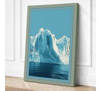Iceberg in Cold Waters Canvas Wall Art Print 24x16 Inch