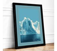 Iceberg in Cold Waters Minimalist Framed Wall Art Print A1 (84.1×59.4cm) Black, Wall Decor for Living Room, Bedroom, Office & Home, Ready to Hang, Art Gift
