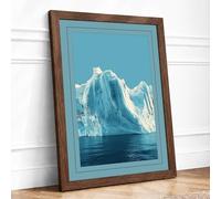 Iceberg in Cold Waters Minimalist Framed Wall Art Print A3 (42×29.7cm) Walnut, Wall Decor for Living Room, Bedroom, Office & Home, Ready to Hang, Art Gift