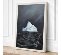 Iceberg in Stormy Seas Canvas Wall Art Print 18x12 Inch (46 x 30 cm)