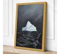 Iceberg in Stormy Seas Canvas Wall Art Print 18x12 Inch (46 x 30 cm)