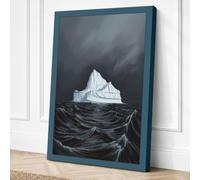 Iceberg in Stormy Seas Canvas Wall Art Print 24x16 Inch (61 x 41 cm)