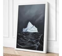 Iceberg in Stormy Seas Canvas Wall Art Print 36x24 Inch (91 x 61 cm)