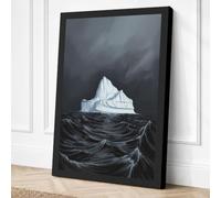 Iceberg in Stormy Seas Canvas Wall Art Print 36x24 Inch (91 x 61 cm)