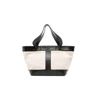 Iceberg large leather-panelled canvas shoulder bag - Neutrals One Size