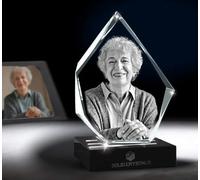 Iceberg Prestige Crystal - Personalised 3D Photo Engraved Glass Gift, Custom Premium Keepsake for Loved One, Wedding, Memorial, Anniversary, Family, Pet Tribute, Elegant Display (Crystal, Large)