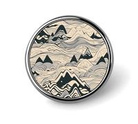 Iceberg Style Pattern Lapel Pin Durable Metal Round Brooch Pins Lightweight & Elegant Badge for Shirts, Jackets, Backpack & Gifts