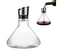 Iceberg Wine Decanter with Aerator, 1500ml Waterfall Clear Crystal Glass Carafe, Stainless Steel Drip-Free Pourer with Filter, Red Wine Decanter for Aroma Protection (Flat Bottom)