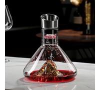 Iceberg Wine Decanter with Aerator,Crystal Glass Red Wine Decanter 1500ml Wines Carafe Decanter Stainless Steel Drip-Free Pourer Built-in Aerator Filter,Wines Gifts for Christmas (Gold)