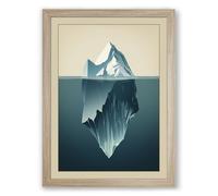 Iceberg's Hidden Depths Minimalist Framed Wall Art Print A1 (84.1×59.4cm) Oak, Wall Decor for Living Room, Bedroom, Office & Home, Ready to Hang, Art Gift