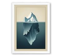 Iceberg's Hidden Depths Minimalist Framed Wall Art Print A1 (84.1×59.4cm) White, Wall Decor for Living Room, Bedroom, Office & Home, Ready to Hang, Art Gift