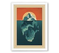 Iceberg's Hidden Truth Vintage Framed Wall Art Print A1 (84.1×59.4cm) White, Wall Decor for Living Room, Bedroom, Office & Home, Ready to Hang, Art Gift