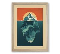 Iceberg's Hidden Truth Vintage Framed Wall Art Print A2 (59.4×42cm) Oak, Wall Decor for Living Room, Bedroom, Office & Home, Ready to Hang, Art Gift